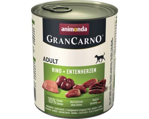 Pâtée pour chien animonda Gran Carno Original Adult bœuf + cœur de canard 800 g