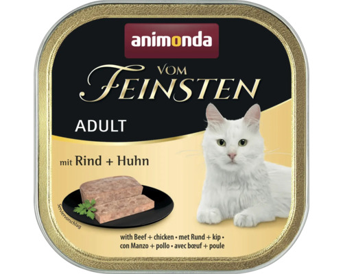 Katzenfutter nass animonda vom Feinsten Adult mit Rind + Huhn 100 g