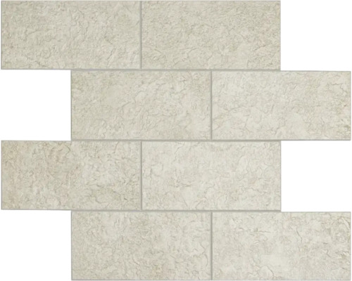 Arrangement de carreaux muraux rectangulaires clairs avec structure