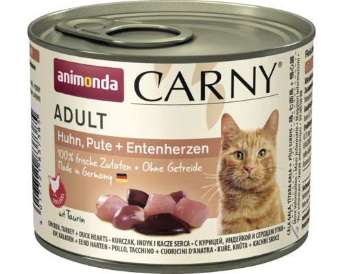 Katzenfutter nass animonda Carny Adult Huhn & Pute & Entenherz 200 g