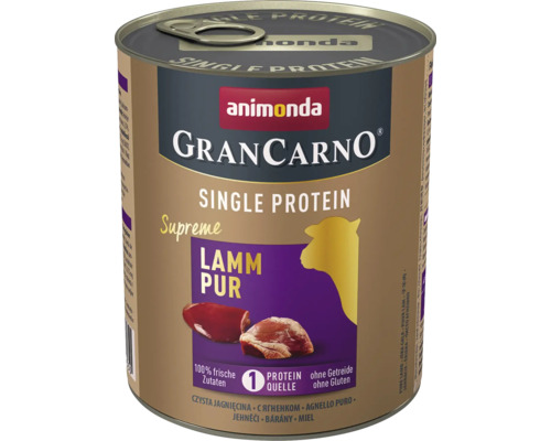 Pâtée pour chien animonda Gran Carno Single Protein agneau pur 800 g