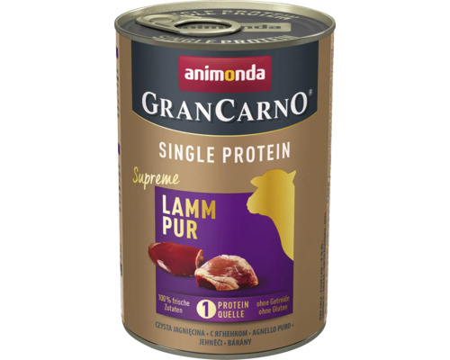 Pâtée pour chien animonda Gran Carno Single Protein agneau pur 400 g