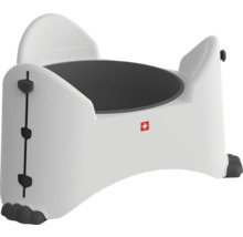 Tabouret de toilette avec croix suisse pour favoriser une position naturelle lors de la défécation