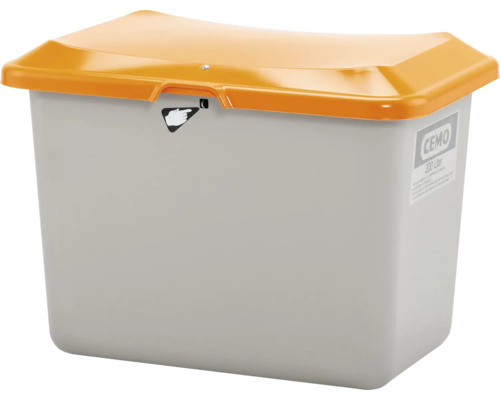 Récipient à sel de déneigement avec couvercle, capacité 200 litres