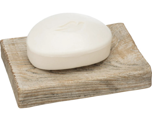 Porte-savon Wenko Florio beige mat 26111100 Savon sur porte-savon en bois