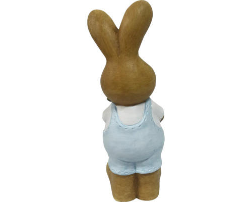 Figurine décorative lapin avec salopette de dos