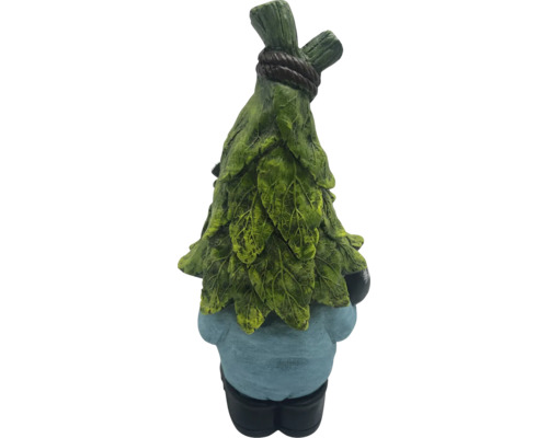 Gartenzwerg mit Blätterhut als Dekoration