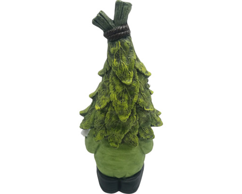 Gartenzwerg mit Blätterhut als Dekoration