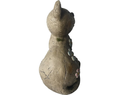 Dekorative Katzenfigur für den Garten mit Blumenverzierungen