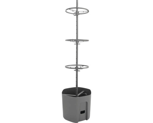 Colonne de fleurs jardinière plastique 29,4 x 29,4 x 29,2 cm anthracite