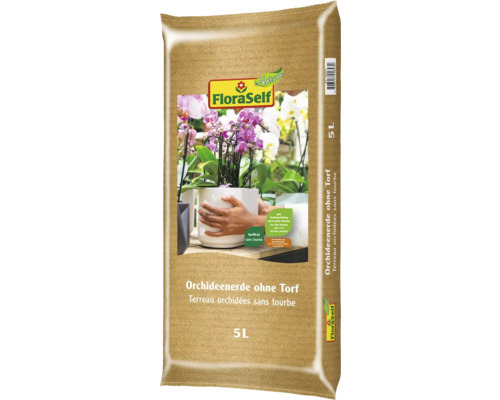 Terreau pour orchidées sans tourbe FloraSelf Nature 5 l FloraSelf Terreau orchidées sans tourbe, 5 litres