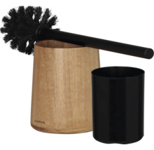 Ensemble brosse WC Sealskin Earth chêne/noir mat 800677