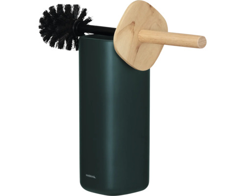 Ensemble brosse WC Sealskin Mind vert foncé/bois mat 800672