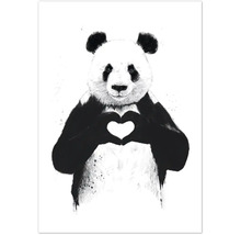 Illustration d''un panda faisant un cœur avec ses mains