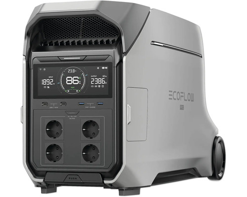 Station d''alimentation EcoFlow avec écran, ports USB et prises