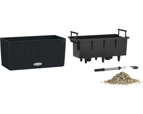 Rechteckiger Pflanzkasten mit Bewässerungssystem und Zubehör