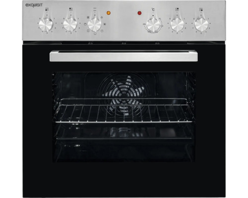 Four encastrable Exquisit avec boutons rotatifs et éclairage intérieur.