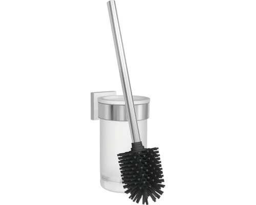 Ensemble brosse WC REIKA SAGA tête de brosse WC en silicone acier inoxydable brossé Brosse de toilette avec support pour montage mural