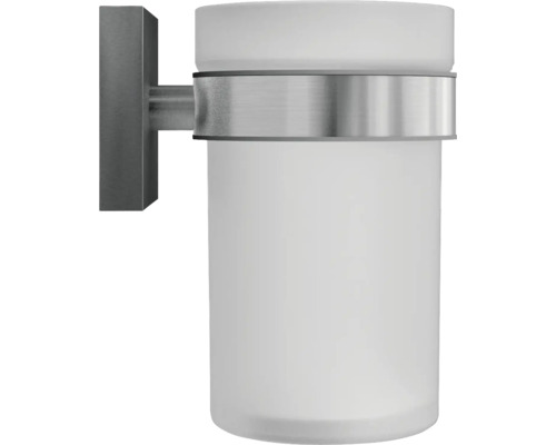 Support mural pour gobelet à brosse à dents avec récipient en verre satiné