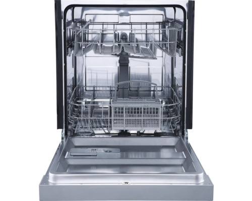 Lave-vaisselle ouvert avec paniers à vaisselle