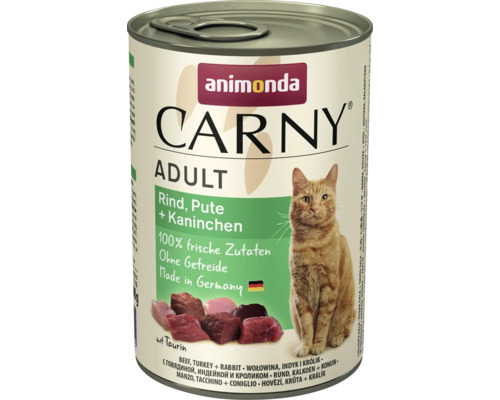 Pâtée pour chat animonda Carny Adult bœuf, dinde + lapin 400 g