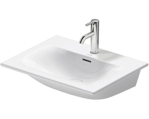Weißes Aufsatzwaschbecken mit Armatur