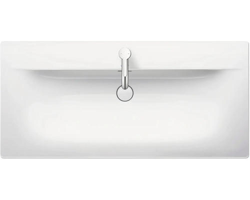 Vue de dessus d''un lavabo avec robinetterie