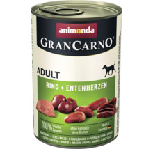 Animonda Gran Carno Adult Aliment pour chien Bœuf et cœurs de canard en conserve