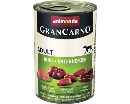 Pâtée pour chien animonda Grand Carno Adult bœuf/cœur de canard 400 g