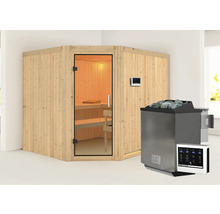 Sauna mit Saunaofen, Steinen und Steuerung