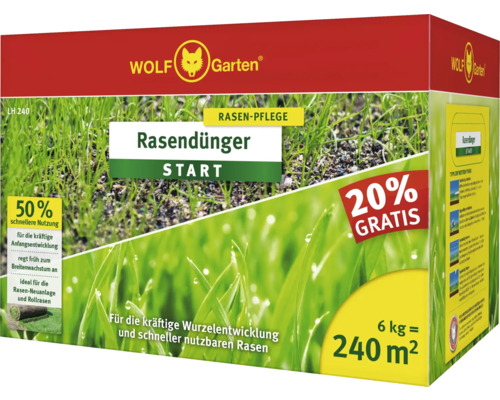 Wolf Garten Rasendünger Start, 6 Kilogramm für 240 Quadratmeter
