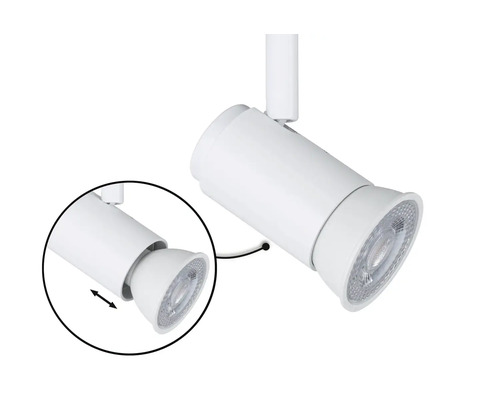 Weißer LED-Strahler für Schienensysteme mit verstellbarem Leuchtenkopf