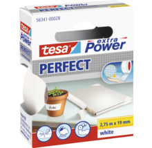 tesa extra Power Perfect Gewebeband weiß 2,75m x 19mm