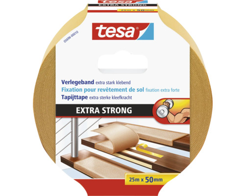 Tesa Fixation pour revêtement de sol fixation extra forte, 25m x 50mm