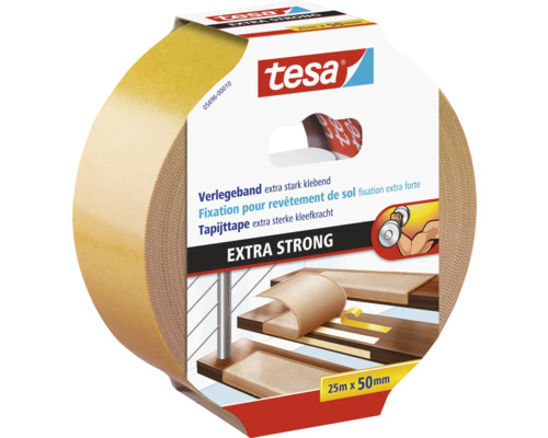 Tesa Fixation pour revêtement de sol extra forte, 25 mm x 50 mm