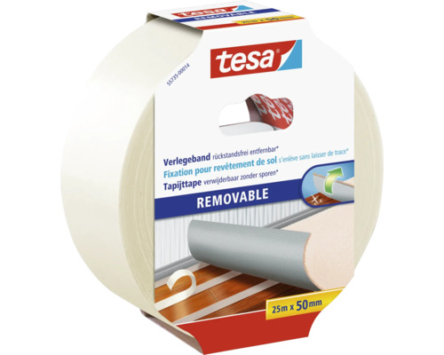 Ruban de fixation Tesa, s''enlève sans laisser de trace, 25 mètres x 50 millimètres