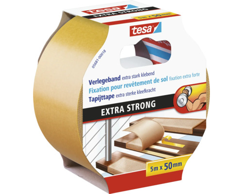 Tesa Extra Strong Ruban adhésif pour moquette 5 m x 50 mm