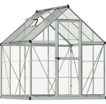 Serre avec cadre en aluminium et fenêtre de toit