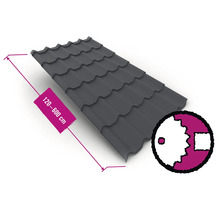 Tuile avec dimension indiquée de 120 à 600 cm