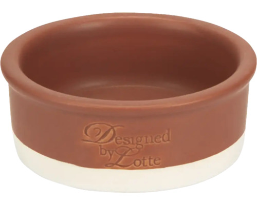 Écuelle Designed by Lotte Joa ø 12 cm, céramique, env. 210 ml, terre cuite-blanc Bol en céramique pour petits animaux avec inscription