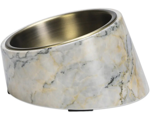 Tiernapf mit Marmoroptik und Edelstahleinsatz