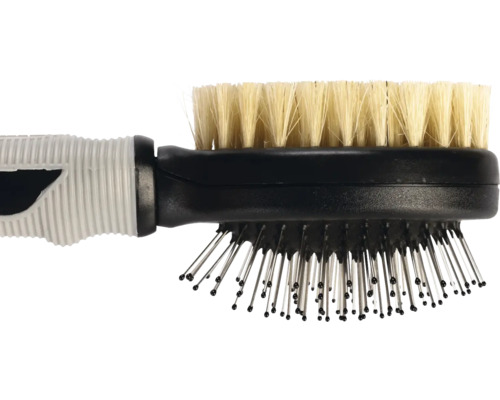 Doppelbürste für Tierpflege mit Borsten und Metallstiften