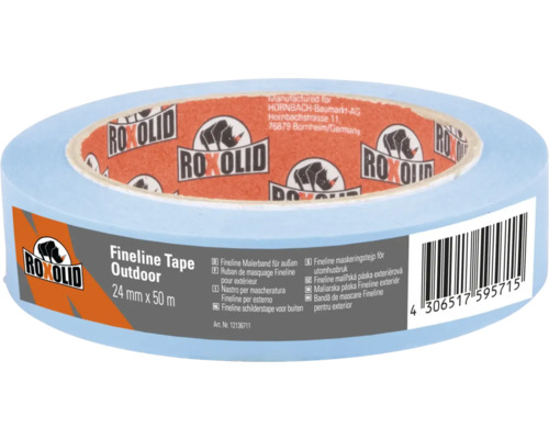 Ruban de masquage crêpé ROXOLID Fineline Tape extérieur bleu 24 mm x 50 m Ruban de masquage Roxolid Fineline pour extérieur, 24 millimètres x 50 mètres