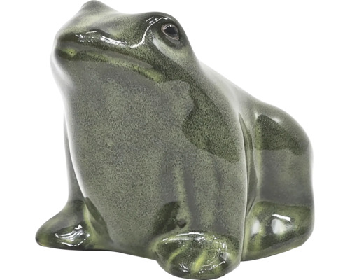 Figurine décorative grenouille Lafiora h 8,5 cm céramique vert