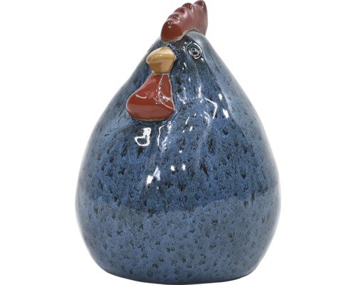 Figurine décorative Lafiora poulet bleu h 29 cm