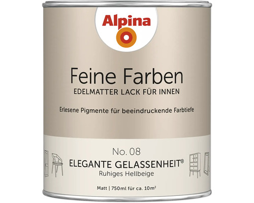 Alpina Feine Farben Lack Elegante Gelassenheit ruhiges hellbeige 750 ml