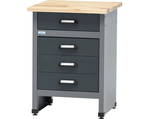 Table d'appoint Küpper 600 x 840 x 600 mm 4 tiroirs gris