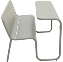 Ensemble de jardin gris avec table et banc en métal