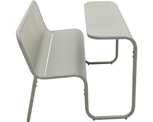 Table pique-nique Soullmate, 2 sièges vert, module de banc avec table, métal, vert Ensemble de jardin gris avec table et banc en métal