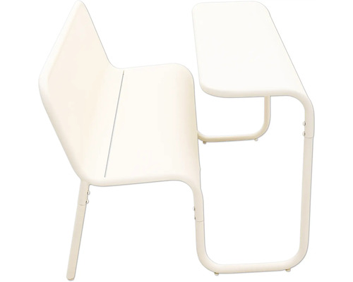 Table pique-nique Soullmate, 2 sièges, module de banc avec table, métal, beige Chaise de bureau avec dossier et plateau de table
